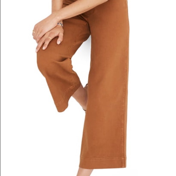 Madewell Pants - MADEWELL Emmett High Waist Crop Wide Leg Pants In Burnt Sienna